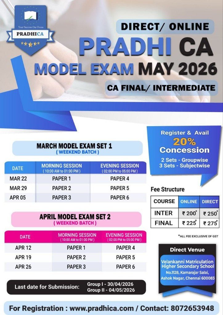Model Exam May 2026 - CA Final & Intermediate